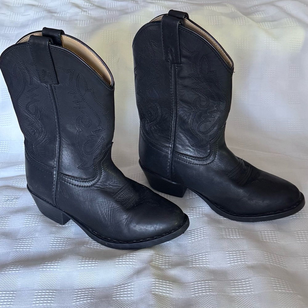 RD Style Kids Black Western Boots